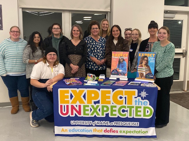 UMPI Education students and faculty attend the Future of Aroostook County Educators Symposium (FACES) event at Caribou Community School.