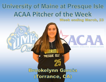 Garcia named ACAA Pitcher of the Week