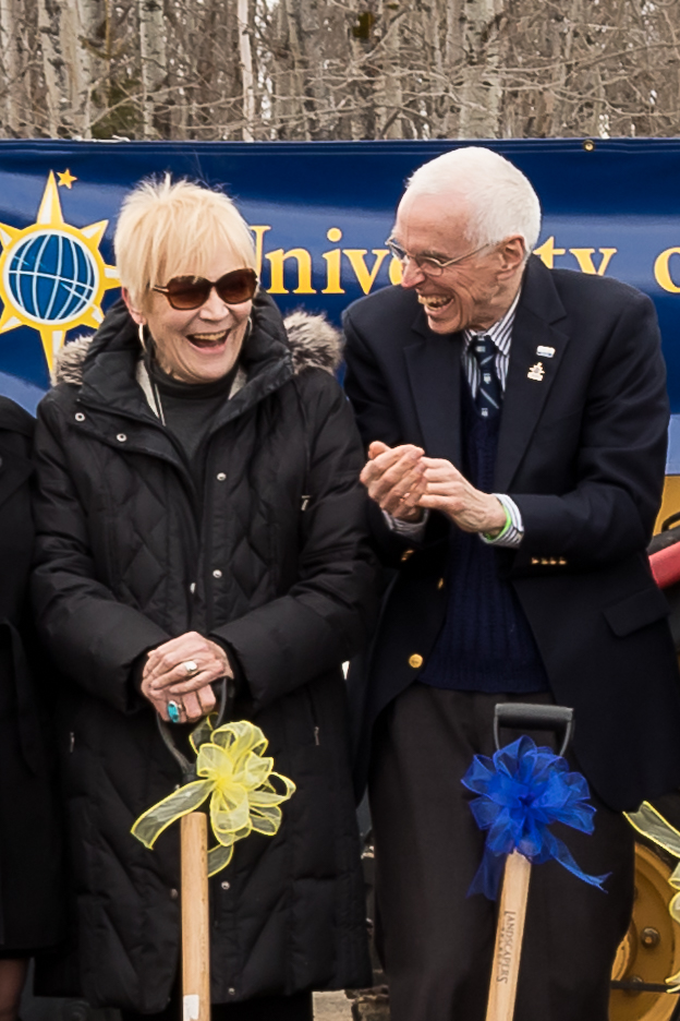 Photo of Linda and Don Zillman taken during the Zillman Family Greenhouse groundbreaking.