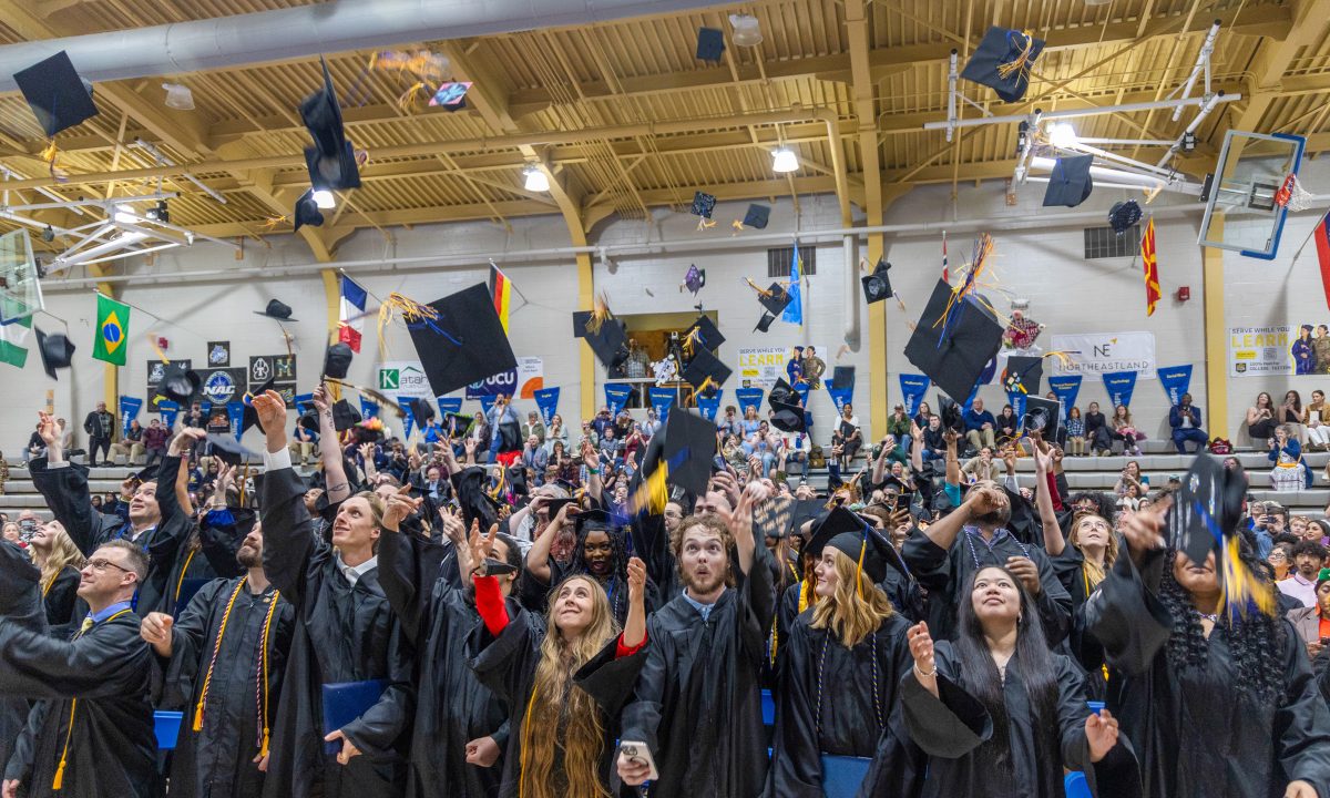 Commencement Hat Toss