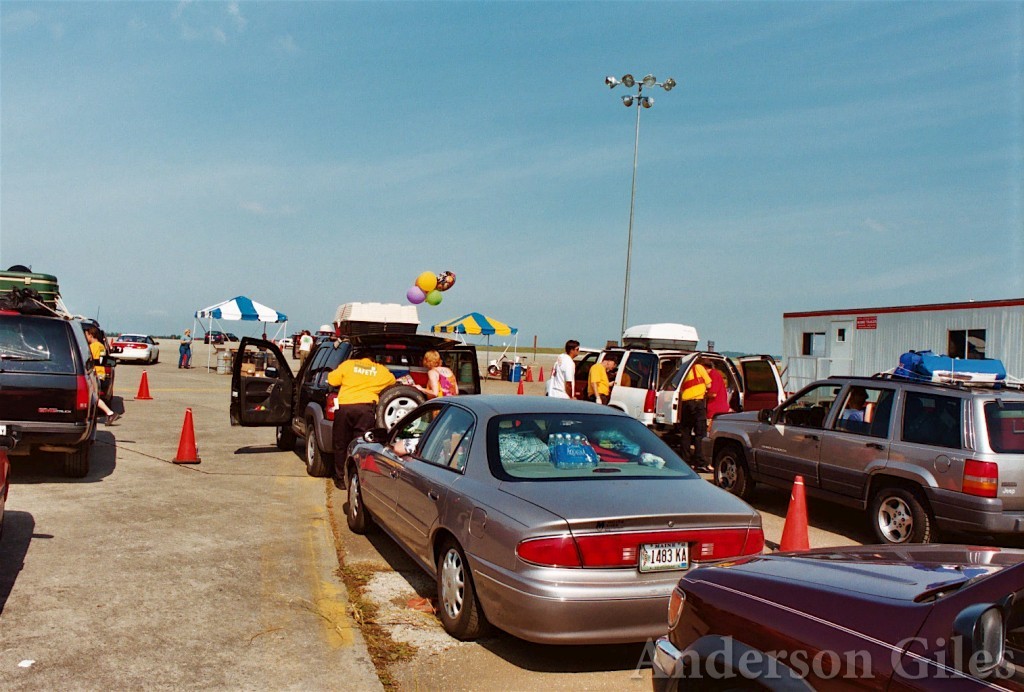 fans tailgating in the parking lot